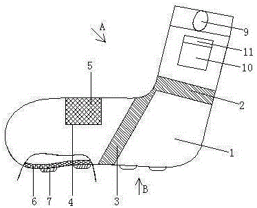 一種帶口袋的護(hù)踝功能運(yùn)動(dòng)襪的制作方法附圖