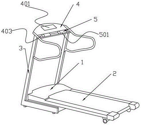 一種帶有脈搏檢測(cè)功能的跑步機(jī)的制作方法附圖